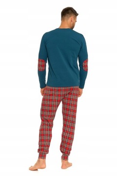 Bawełnianna piżama męska długi rękaw MORAJ rozm, 2XL XXL PDM5500-006 RED