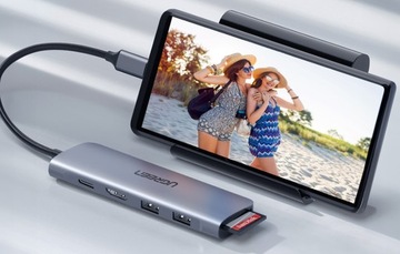 HUB UGREEN CM195 ​​Переходник USB-C на HDMI, 2x USB-A 3.0, SD/TF, PD