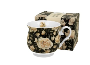Duży kubek baryłka do kawy retro roses black róża