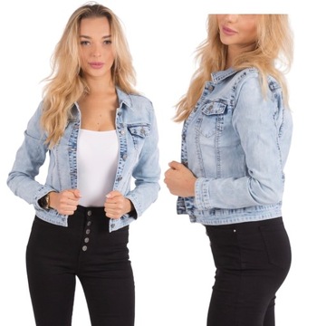 KURTKA JEANSOWA DAMSKA WIOSENNA KLASYCZNA 34/XS