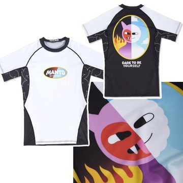 Rashguard z krótkim rękawem męski Manto Be Yourself Biały r. M