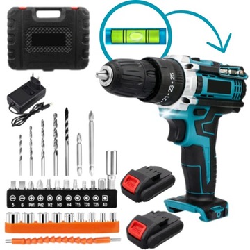 WIERTARKO-WKRĘTARKA BEZPRZEWODOWA 21V ZESTAW 2 AKUMULATORY 2 Ah + WALIZKA