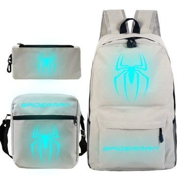 ZESTAW PLECAK TORBA PIÓRNIK SPIDERMAN ŚWIECĄCY