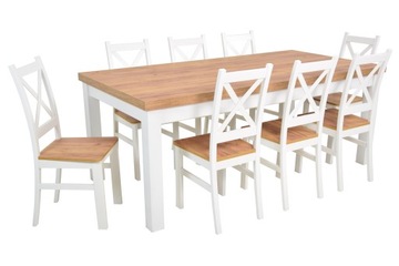 Zestaw stół rozkładany 100x200/300cm i 8 krzeseł