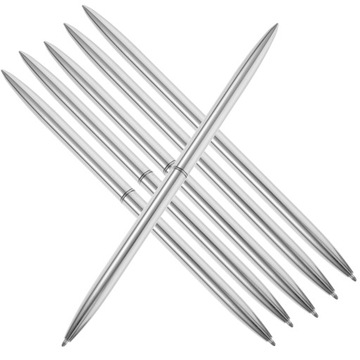 Długopisy srebrne Atramentowe Metalowe 6 szt