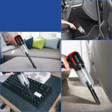 МОЩНЫЙ РУЧНОЙ БЕСПРОВОДНОЙ АВТОМОБИЛЬНЫЙ ПЫЛЕСОС 9000 ПА 120 Вт + 6 КОНЦОВ