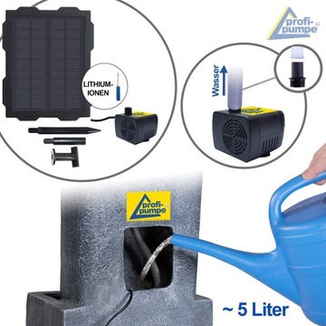 Солнечный садовый фонтан, 3-ступенчатый светодиодный каскад