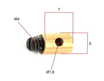 Końcówka linki awaryjna okucie sprzęgła gazu 8 mm