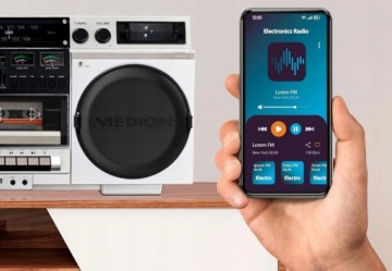 RETRO BOOMBOX MD44538 RADIO DAB+ FM BLUETOOTH KASETA CD-MP3 USB 2x10W