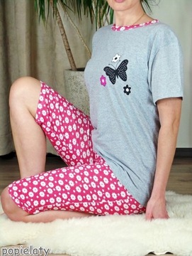 Хлопковая пижама BELLA с короткими рукавами и брюками 3/4.