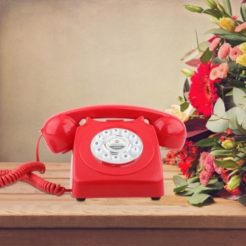 Гостевая Книга Телефонный Стол Стационарный Телефон Античный Ретро Стиль Красный