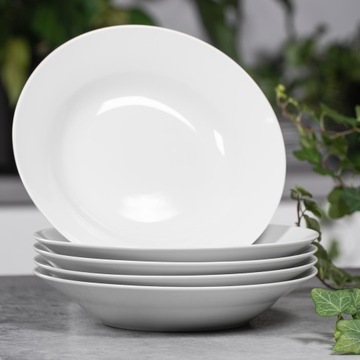 KOMPLET TALERZY GŁĘBOKICH DO ZUPY 23CM ZESTAW 6SZT TALERZE BIAŁE OKRAGŁE