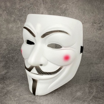Anonymous Cosplay Mask Halloween Party Mask biały
