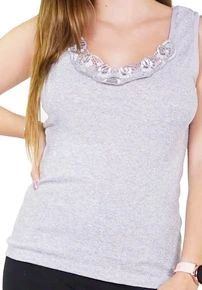 PODKOSZULEK DAMSKI T-SHIRT szerokie ramiączka SZARY szt.2 BAWEŁNA 100% r.XL