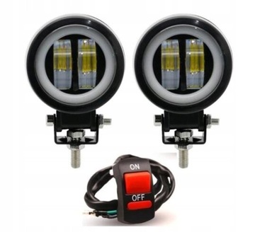 ГАЛОГЕННАЯ ФАРА СВЕТОДИОДНАЯ ЛАМПА CREE RING МОТОЦИКЛ x2