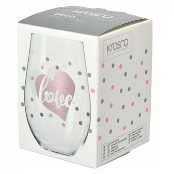 Szklanka Deco JUST LOVE 500 ml KROSNO z nadrukiem
