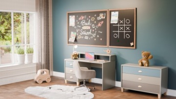 Магнитная доска для мела, черная, 100х80см, деревянная рама