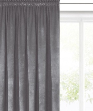ZASŁONY WELWET 135x200 DARK GREY TAŚMA Na Wymiar