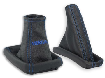 КОМПЛЕКТ СИЛЬЧКОВ A OPEL MERIVA ЧЕРНАЯ КОЖА ТЕМНО-СИНИЙ С ВЫШИВКОЙ