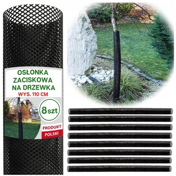 Osłonka na drzewka NA PIEŃ zaciskowa JABŁOŃ osłonki DO PNIA 1,1m UV 8szt