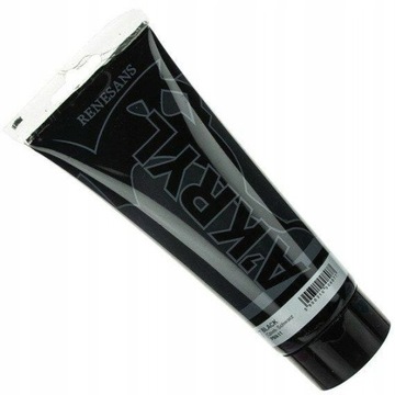 FARBA AKRYLOWA RENESANS 200ml CZARNY CZARNA CZERŃ FARBY AKRYLOWE W TUBCE 27
