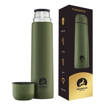 ТУРИСТИЧЕСКИЙ ТЕРМОС ДЛЯ ЧАЯ, МИНИ-ЗЕЛЕНЫЙ, 1Л