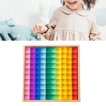 Набор кубиков с контейнером для хранения Кубики Smooth Rainbow 50 шт.