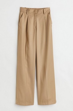 H&M Eleganckie spodnie z wysoką talią proste beżowy 36 S 38 M F192