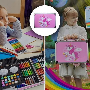 ZESTAW DO MALOWANIA DLA DZIECI Dziewczynek Artystyczny Plastyczny WALIZKA