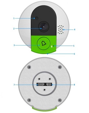 Видеодомофон Дверной просмотр WiFi + Дверной звонок, камера для компьютера и смартфона