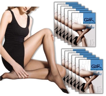 Rajstopy Gatta Julia STRETCH 15DEN 1-XS nero 12SZT