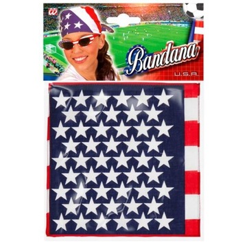 CHUSTA BANDANA FLAGA USA NA GŁOWĘ PASKI GWIAZDY
