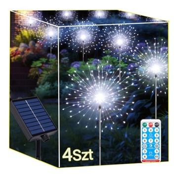 4Szt LAMPKI OGRODOWE SOLARNE DMUCHAWIEC DRZEWKO FAJERWERKI OZDOBA 480 LED
