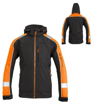 KURTKA ROBOCZA SOFTSHELL BHP ODBLASKOWA KURTKA OSTRZEGAWCZA ROZ S - 3XL