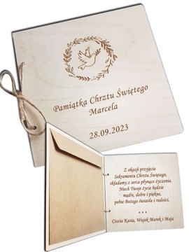 prezent na CHRZEST kartka na pieniądze PAMIĄTKA