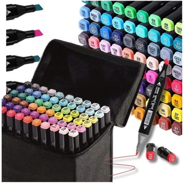 АЛКОГОЛЬНЫЕ МАРКЕРЫ 80 ШТ. Маркеры Маркеры Двусторонние маркеры Pro + СУМКА