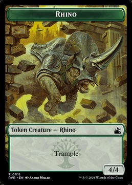 MtG: жетон Rhino (зеленый 4/4) (RVR)