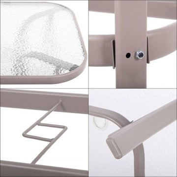 БОЛЬШОЙ СТЕКЛЯННЫЙ САДОВЫЙ СТОЛ 120x70см МЕБЕЛЬ ДЛЯ ТЕРРАСЫ ТЕРРАСА САД БАЛКОН