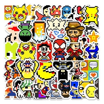 54 шт., наклейки для скейтборда Pixel Mix, Marvel, Marvel, Pokemon, для ноутбука