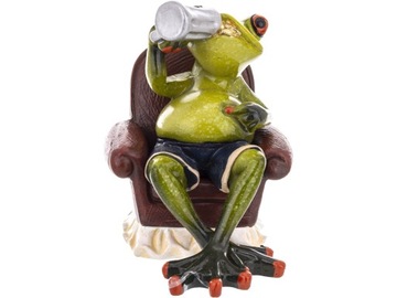 Ozdobna Figurka 11x8x11 cm - Żaba z piwem Piwosz