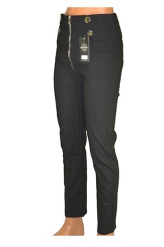 spodnie damskie L/XL wysoki pas z guzikami zapinane z przodu 11403