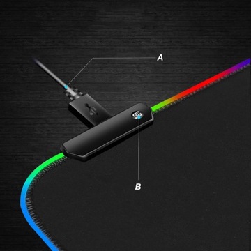 ИГРОВОЙ КОВРИК ДЛЯ МЫШИ со светодиодной подсветкой RGB, 7 ЦВЕТОВ