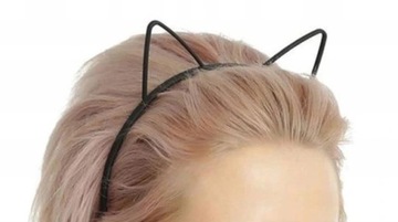 Balet Taniec Opaska do Włosów Kocie Uszy Różowa