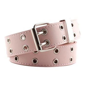 Women Men Black Belt Punk Bullet Stud Rivet Faux Leather Belt Hip Hop
