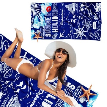 DUŻY RĘCZNIK PLAŻOWY SZYBKOSCHNĄCY 70X140 KĄPIELOWY Z MIKROFIBRY WZORY XL %