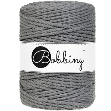 Sznurek bawełniany Bobbiny 3PLY 5mm Ciemny szary