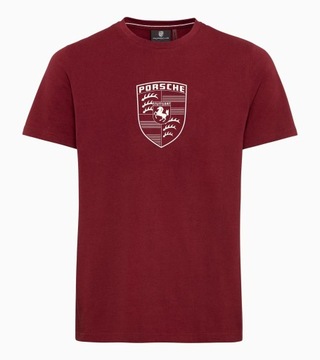 T-SHIRT MĘSKI PORSCHE BORDEAUXROT ESSENTIAL ROZM L