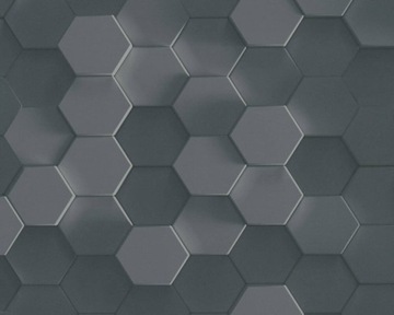Tapeta Geometryczna 3D Sześciokąty Plaster Miodu