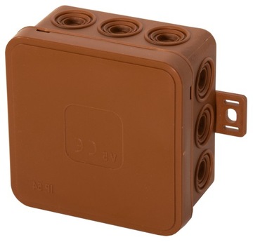 Puszka elektryczna natynkowa IP54 brązowa 75mm