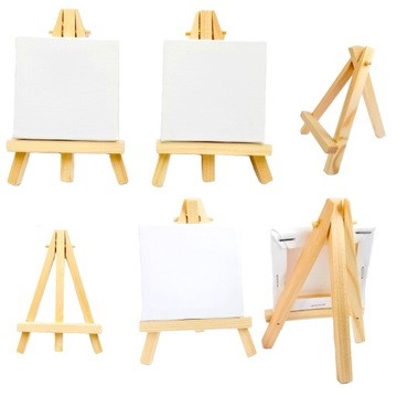 MAŁA SZTALUGA + MINI PŁÓTNO MALARSKIE 7x7cm ZESTAW 2 SZTUK